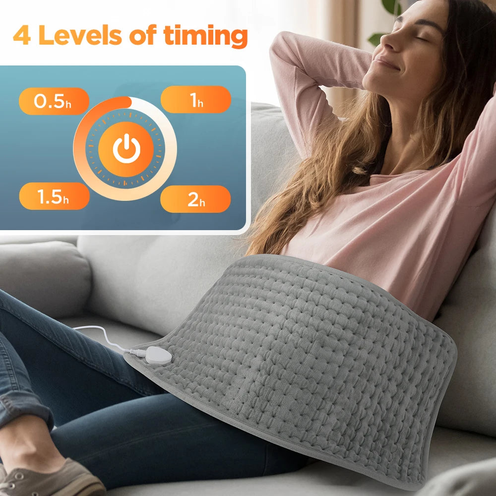 Electric Heating Pad | 10 Levels, Timer, Machine Washable