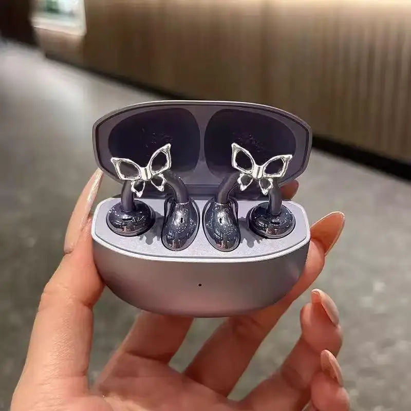 Sparkly Rhinestone Zircon Butterfly Earbud Accessory 1Pc Glitter Bling Decor for Wireless Earbuds Prom Party Outfit Accessory Oasis Select