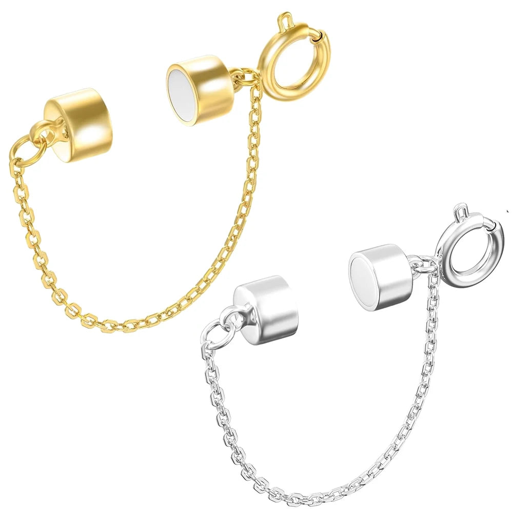 5Pcs Magnetic Bracelet Clasps and Closures with Safety Chain Never Fall Bracelet Extender Converter Magnetic Clasps for Women Oasis Select