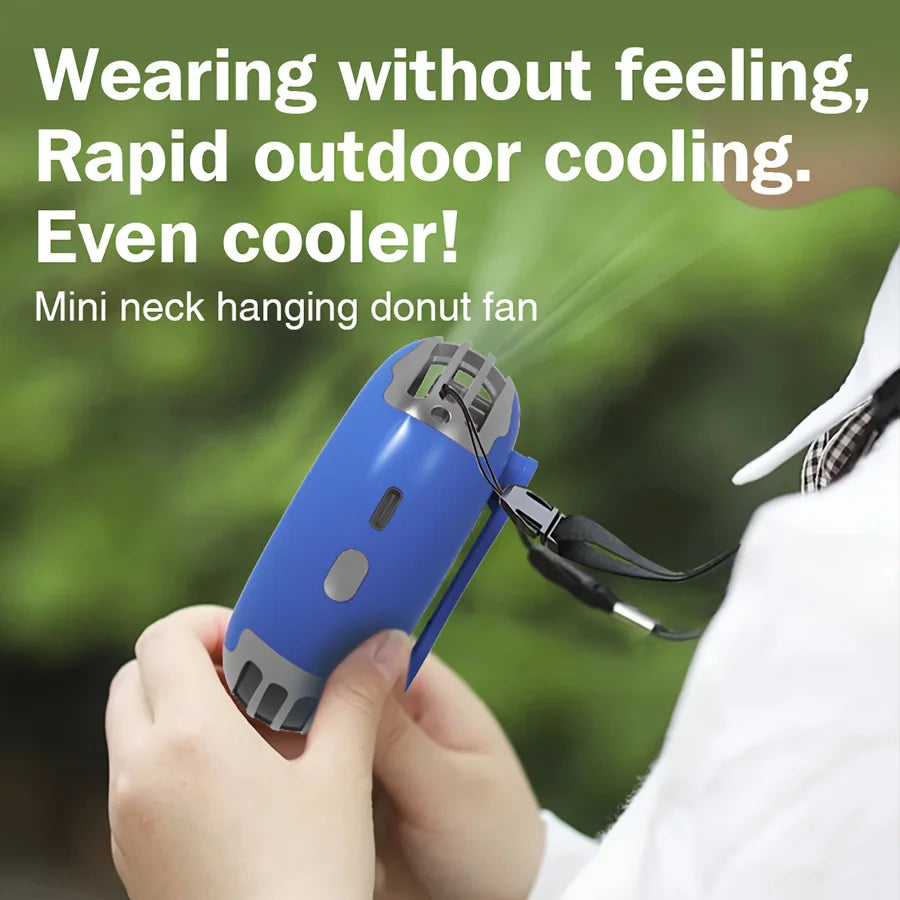 URGGU Rechargeable Neck Fan – 3-Speed Portable USB Cooling Fan