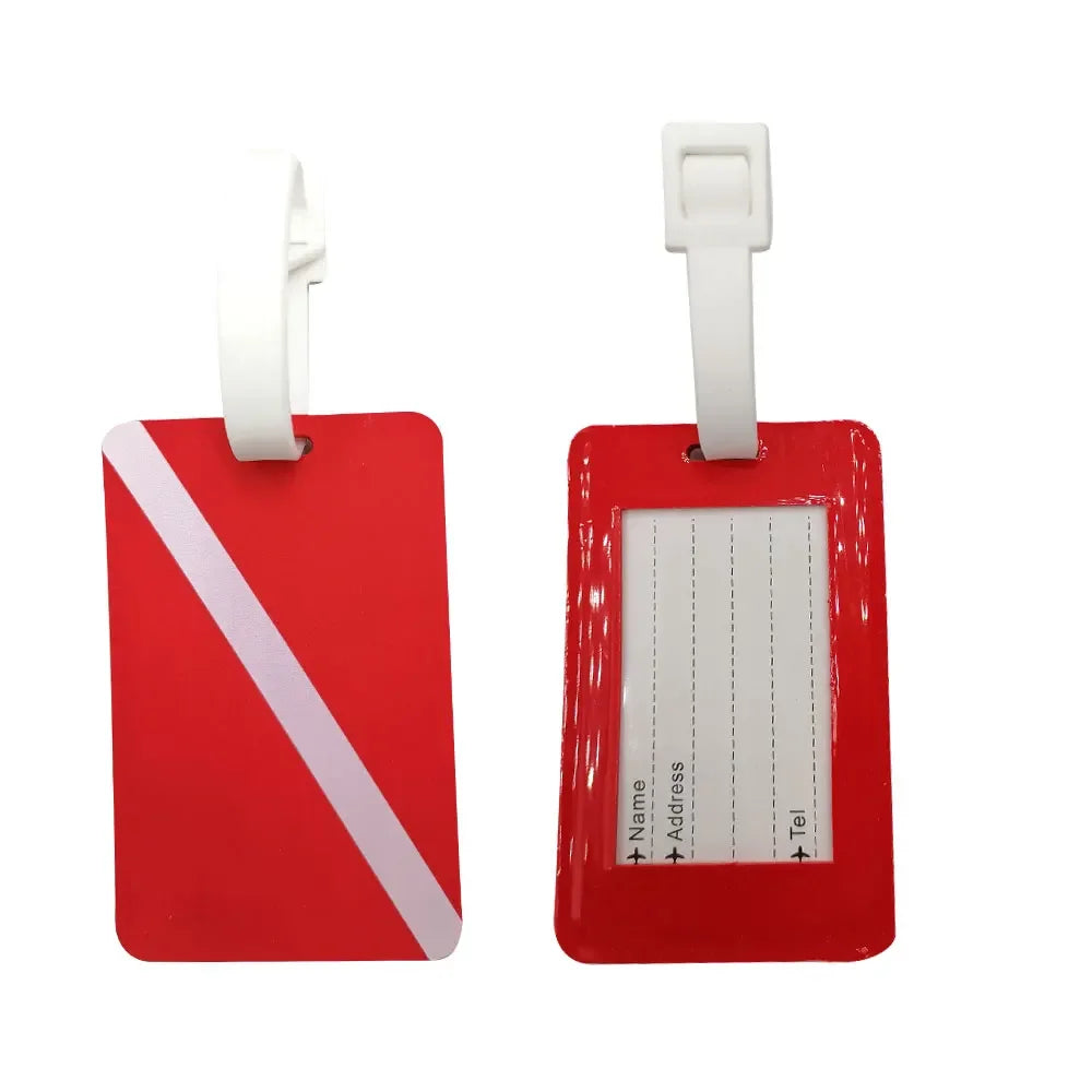 Scuba Diving Silicone Luggage Tag Travel Baggage Diver Suitcase Name Card Labels with Loop Address Tag Oasis Select