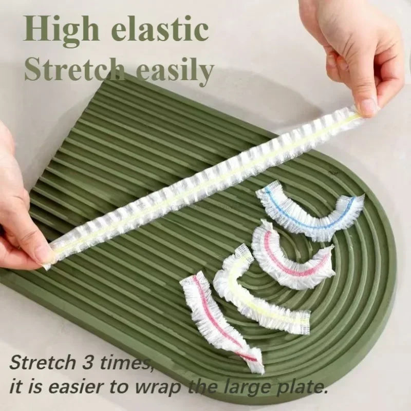 Reusable Disposable Food Cover Plastic Wrap Durable Elastic Food Lids for Bowls Elastic Plate Covers for Kitchen Food Saver Bag Oasis Select