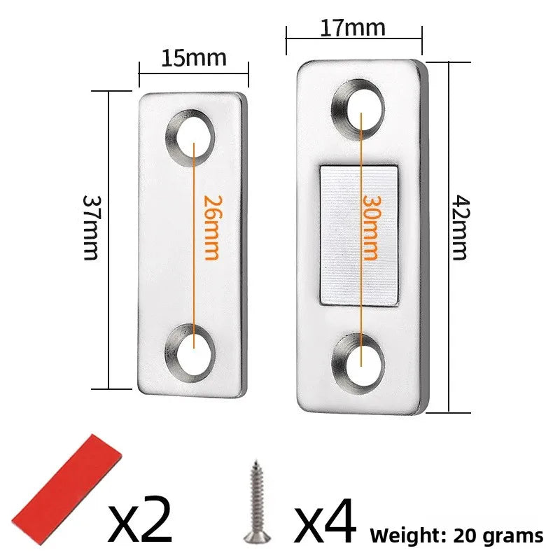 Punch Free Cabinet Catches Strong Magnetic L-shaped Closet Door Closer Ultra Thin Invisible Anti Collision Furniture Hardware Oasis Select A