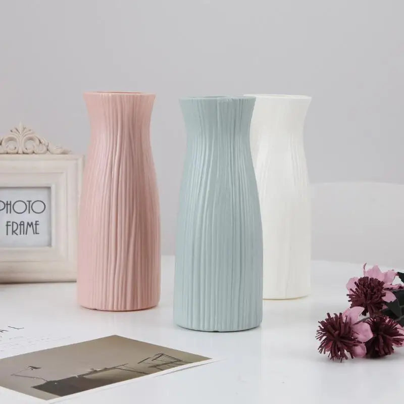 Modern Minimalist Geometric Plastic Flower Pot Dried Flower Vase for Home Living Room Desktop Decor Oasis Select