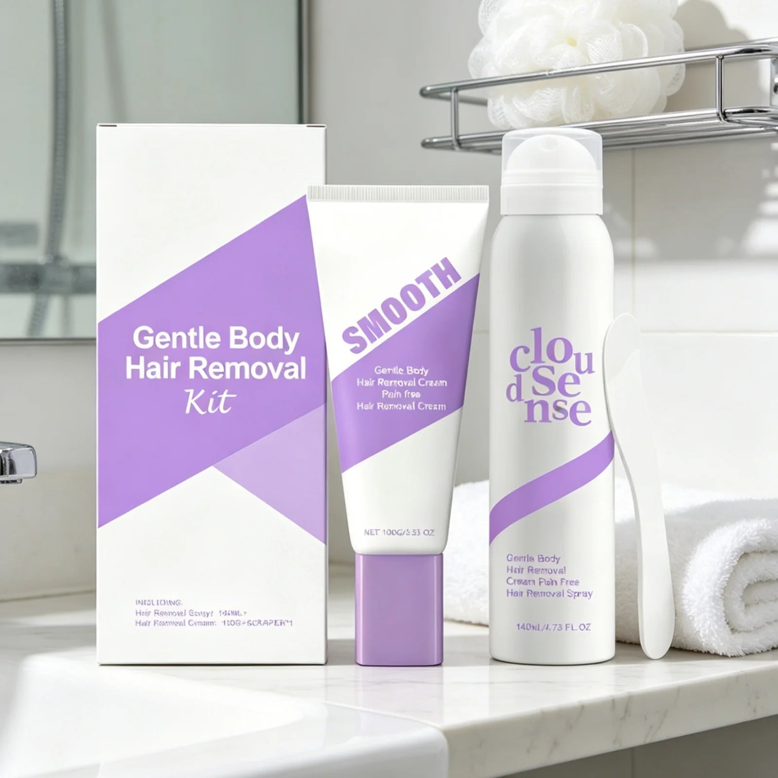 Gentle Body Hair Removal Cream Kit – Moisturizing & Soothing Hair Removal Cream Oasis Select