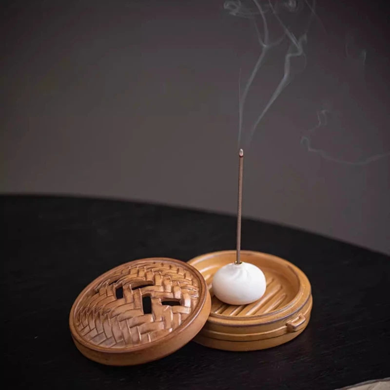Ceramic Steamer Plate Incense Burner Creative Xiaolongbao Incense Socket Household Tea Ceremony Is Booming Oasis Select