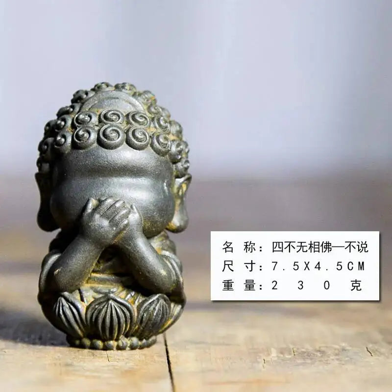 Chinese Style Buddha Zen Tea Pet Ornament Tea Pet Imitation Cast Iron Tea Play Oasis Select Rust - Not Said