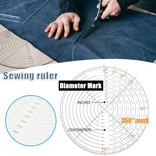 10" Round Center Finder Compass | Clear Acrylic Circle Template Acrylic Circle Template Oasis Select Default Title