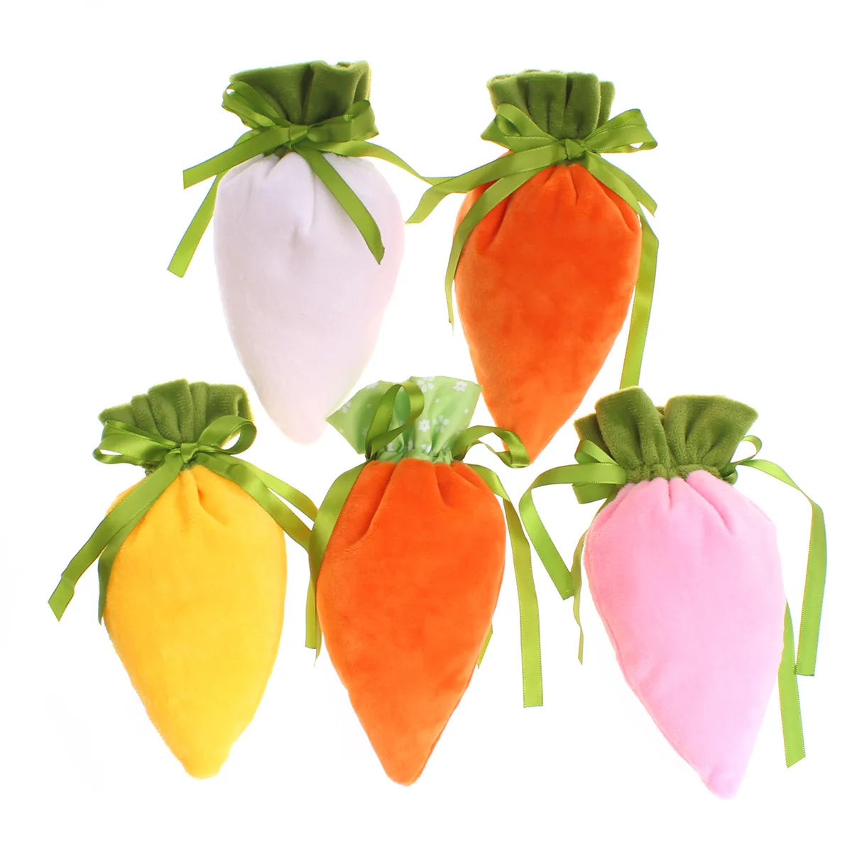 Easter Carrot Drawstring Gift Bag | Cute Velvet Candy Bag