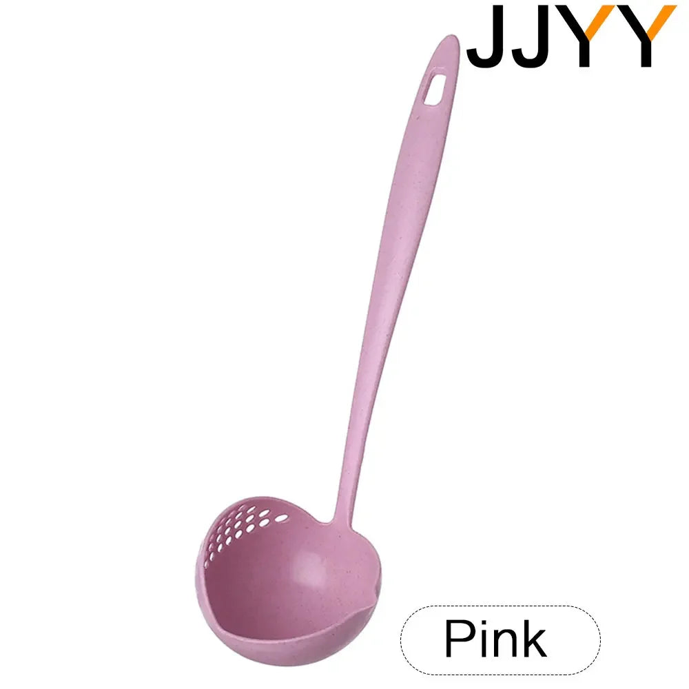 The 2 in 1 Kitchen Spoon Spoon Long Handle Plastic Colander Filter Tableware Hot Pot Spoon Oasis Select Pink