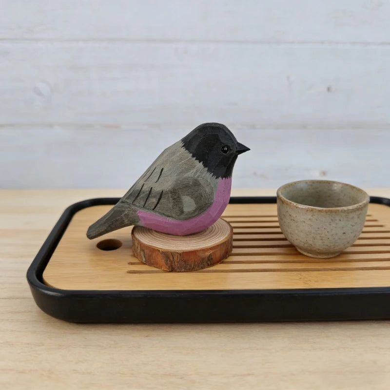 Desktop Ornament Cute Wood Carving Bird Mini Carving Small Bird Ornament Nordic-style Handmade Wooden Bird Figurine Home Decor Oasis Select