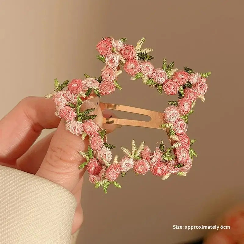 Pink Flower Star Heart Geometric Hair Clip for Women & Girls Hair Clip Oasis Select 02