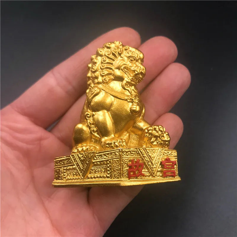 China Travel Fridge Magnets Resin Souvenirs Beijing Forbidden City Huabiao Tiananmen Stone Lion High-end 3D Refrigerator Sticker Oasis Select F9