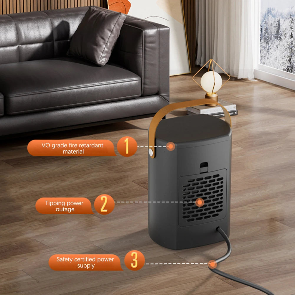 Portable 1500W PTC Ceramic Space Heater | Digital Display Fan