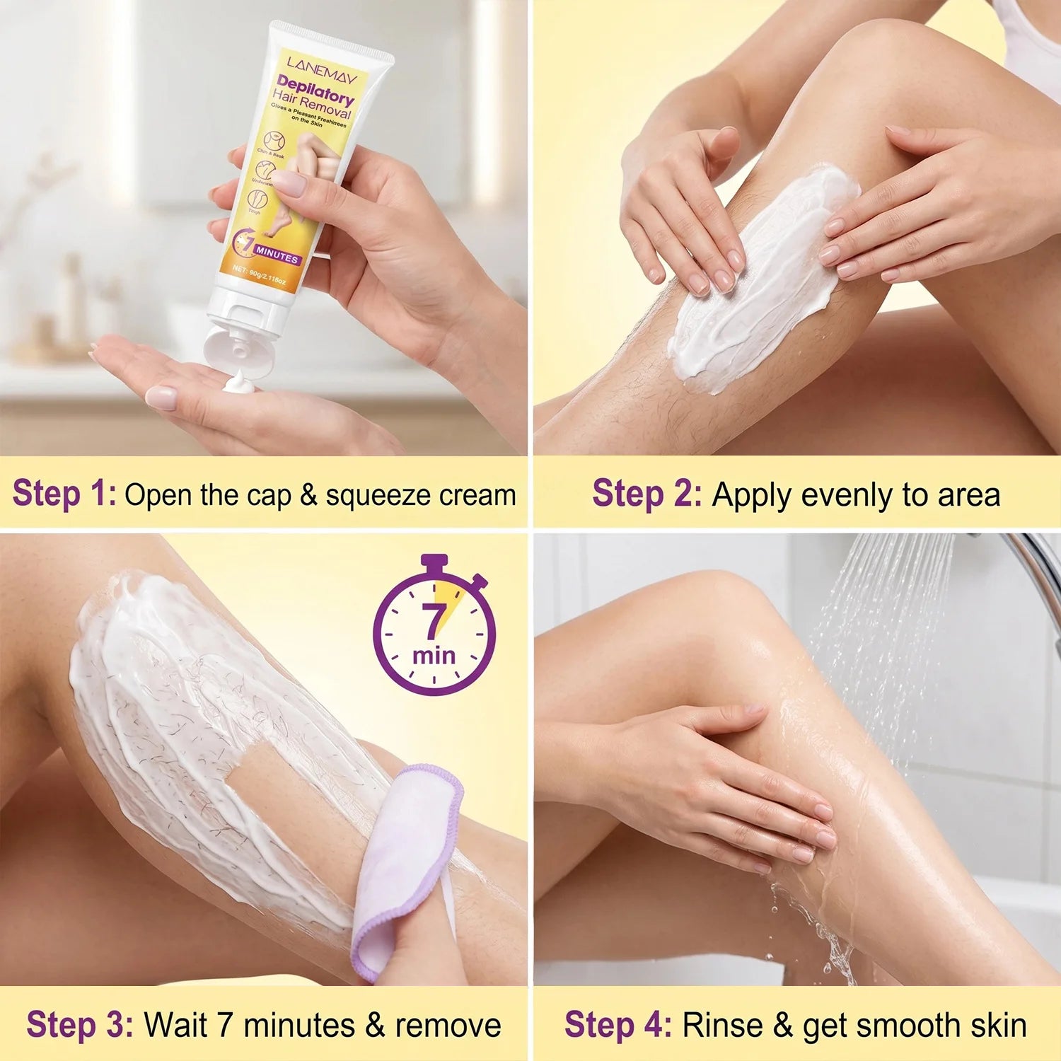 LANEMAY Hair Removal Cream 60g – 7-Min Gentle Formula