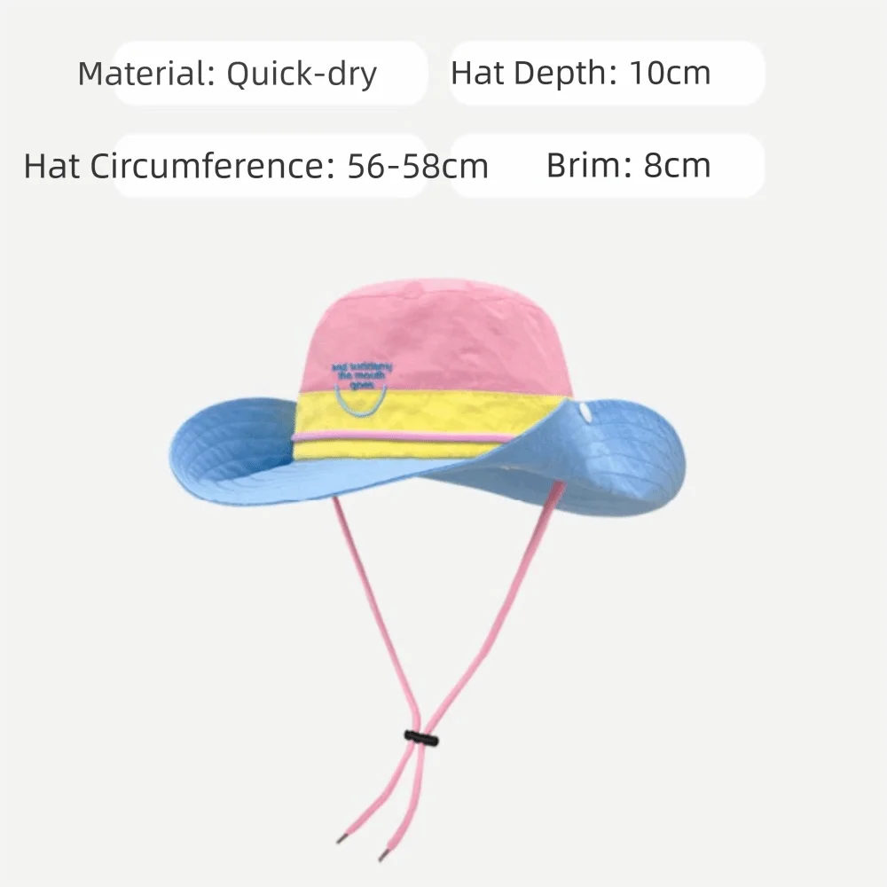 New Retro Big Brim Bucket Hat Quick-drying Lightweight Sun Protection Hat Dopamine Color Hiking Cap Summer Outdoor Oasis Select