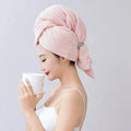 Extra Large Microfiber Hair Towel Wrap with Elastic Band Microfiber Hair Towel Oasis Select pink 60x100cm 1pc