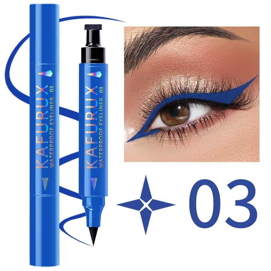 KAFURUX Star Stamp Eyeliner Pen – Waterproof, 3 Colors