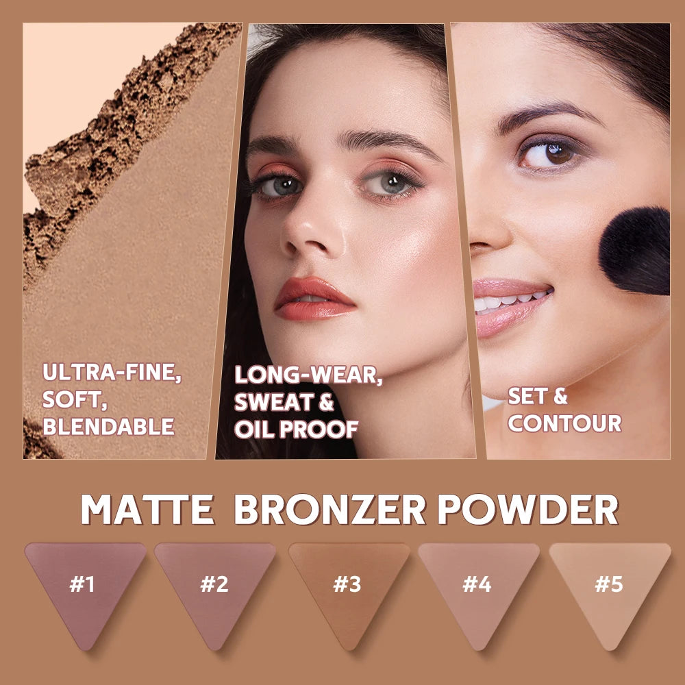 Matte Bronzer For Face Contour Shading No Limits Long Wearing Helps Reduce Pores And Excess Shine Plump Face Makeup Cosmetics Oasis Select