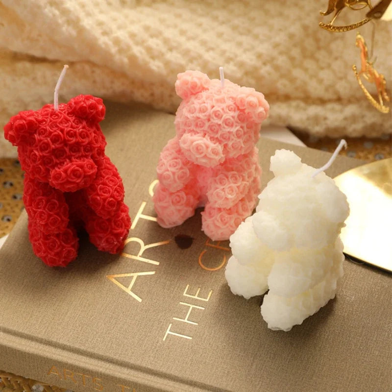 Hand Gift Creative Rose Bear Home Decoration Fragrance Advanced Atmosphere Birthday Gift Scented Candle Oasis Select