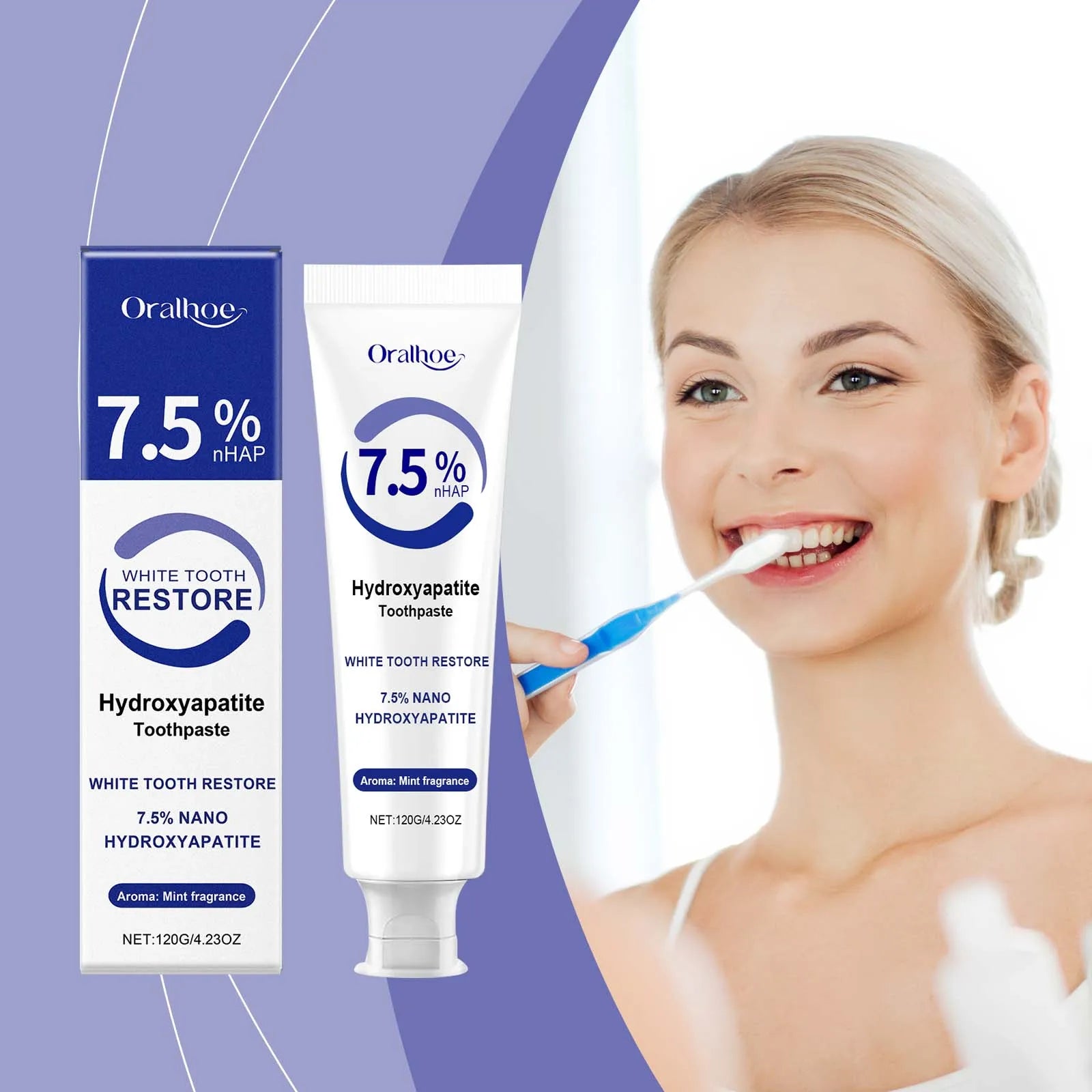 7.5% Hydroxyapatite Toothpaste for Sensitive Teeth - Enamel Protection & Strengthening, Fluoride-Free, Gentle & Effective Formul Oasis Select