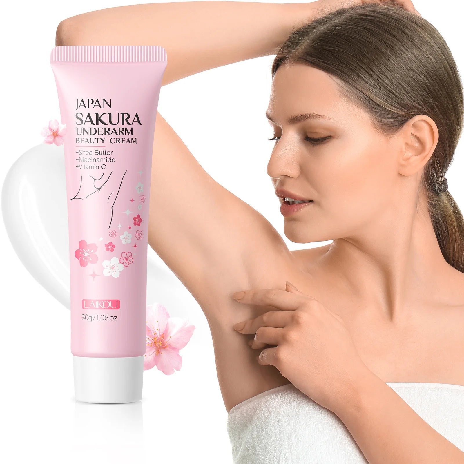 Laikou Sakura Underarm Cream Knee Buttocks Dark Skin Improve Melanin Pigmentation Korean Skin Care Product 30g Oasis Select