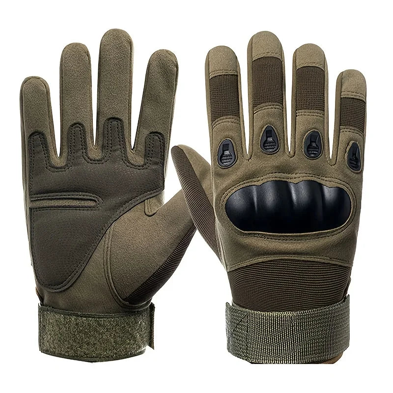 Tactical Military Gloves, Color Bullet Air Gun Shooting, Soldier Combat Anti Slip Bicycle All Finger Gloves, MEN'S Clothing GLOV Oasis Select army green One Size