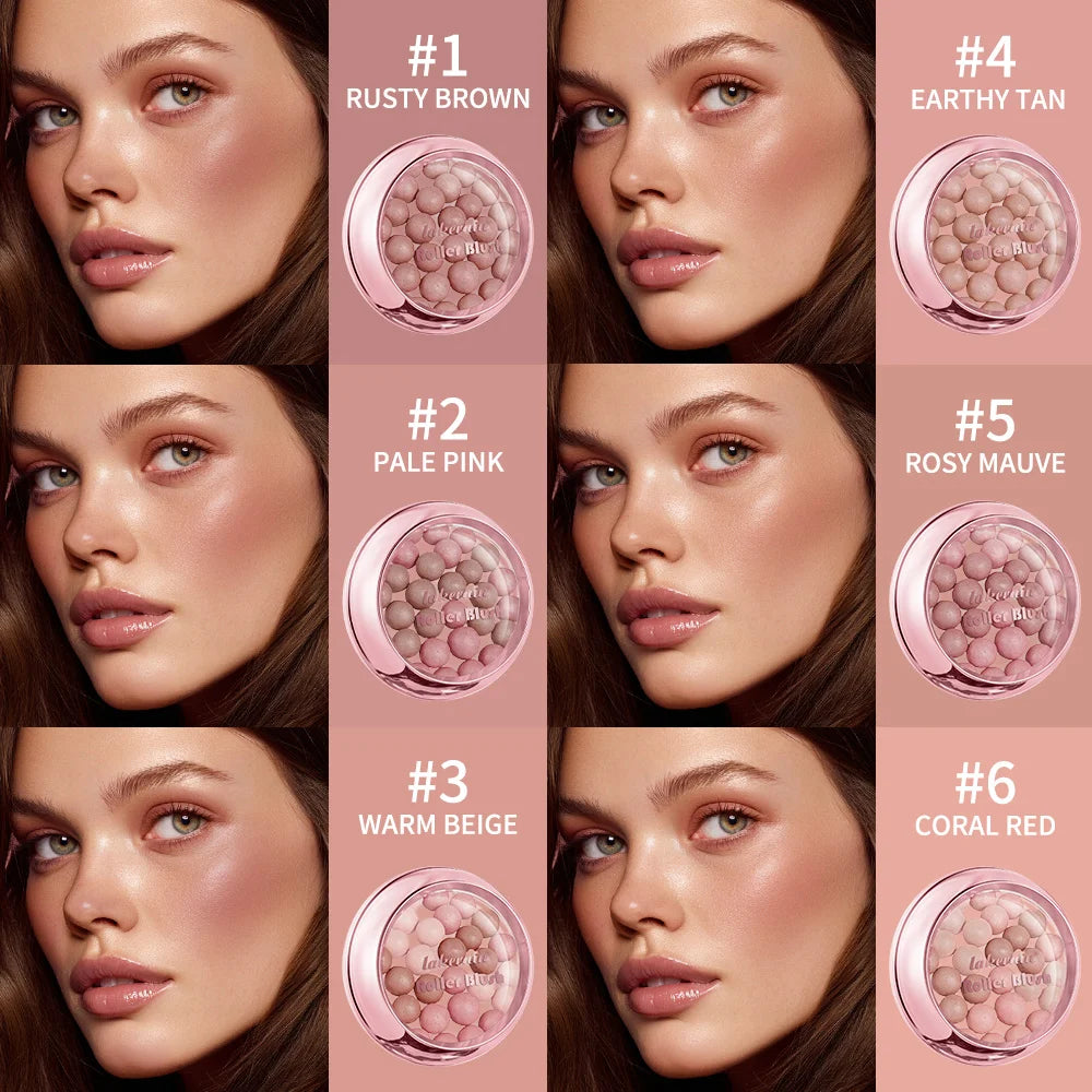 Lakerain Roller Blush Long-lasting Holding Natural Makeup Blusher Lightweight Shimming Spherical Blush Powder Beads Cosmetics Oasis Select