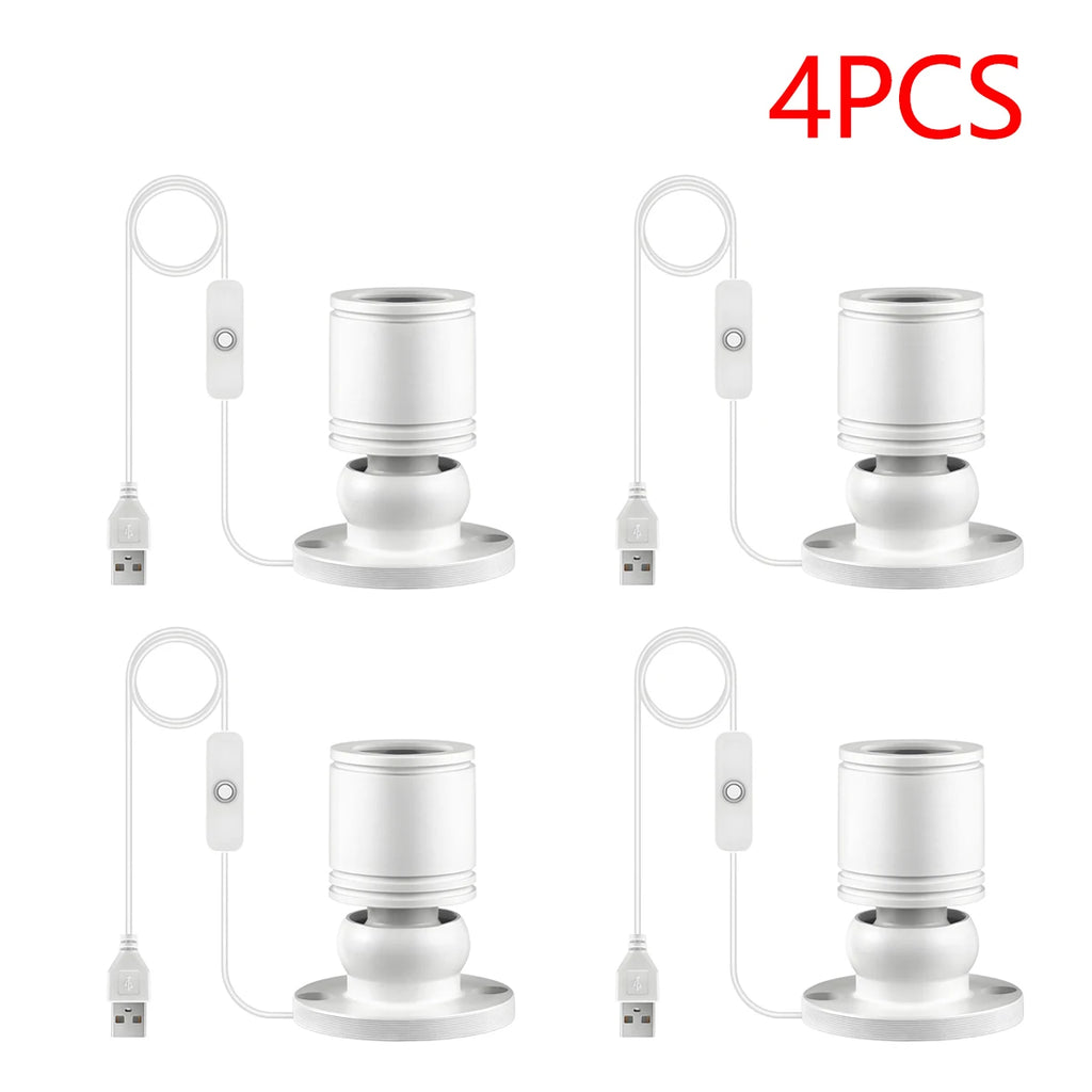 5V LED Spotlight 1W High Quality Aluminum Shell Ceiling Wall Lamp for Living Room Cabinet,USB Ports for Power Bank/Computer/TV Oasis Select 4PCS White Shell Red Lihgt