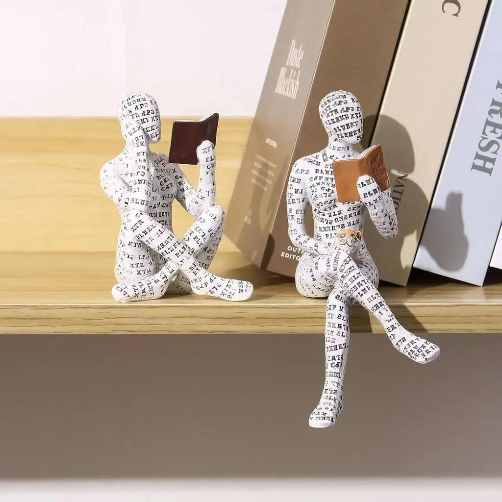 Creative Reading Book Pulp Woman Thinker Statue Decor Art Design Home Decor Accessories Modern Ornament Figurine Collectible Oasis Select