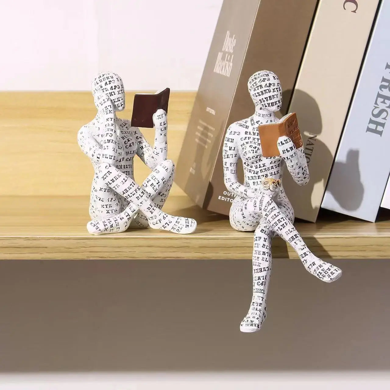 Creative Reading Book Pulp Woman Thinker Statue Decor Art Design Home Decor Accessories Modern Ornament Figurine Collectible Oasis Select