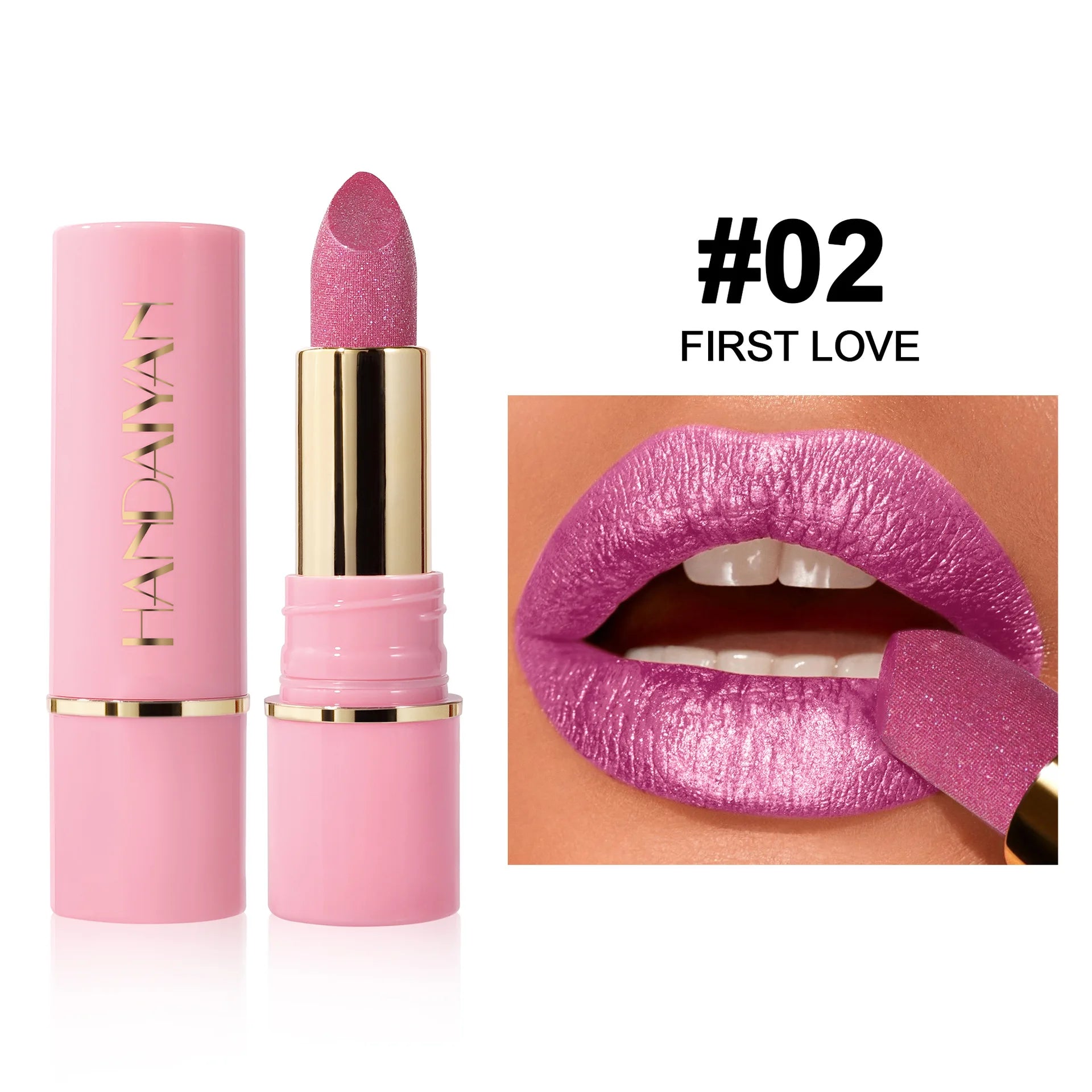 Handaiyan Glitter Diamond Lipstick – 8 Shades, Waterproof