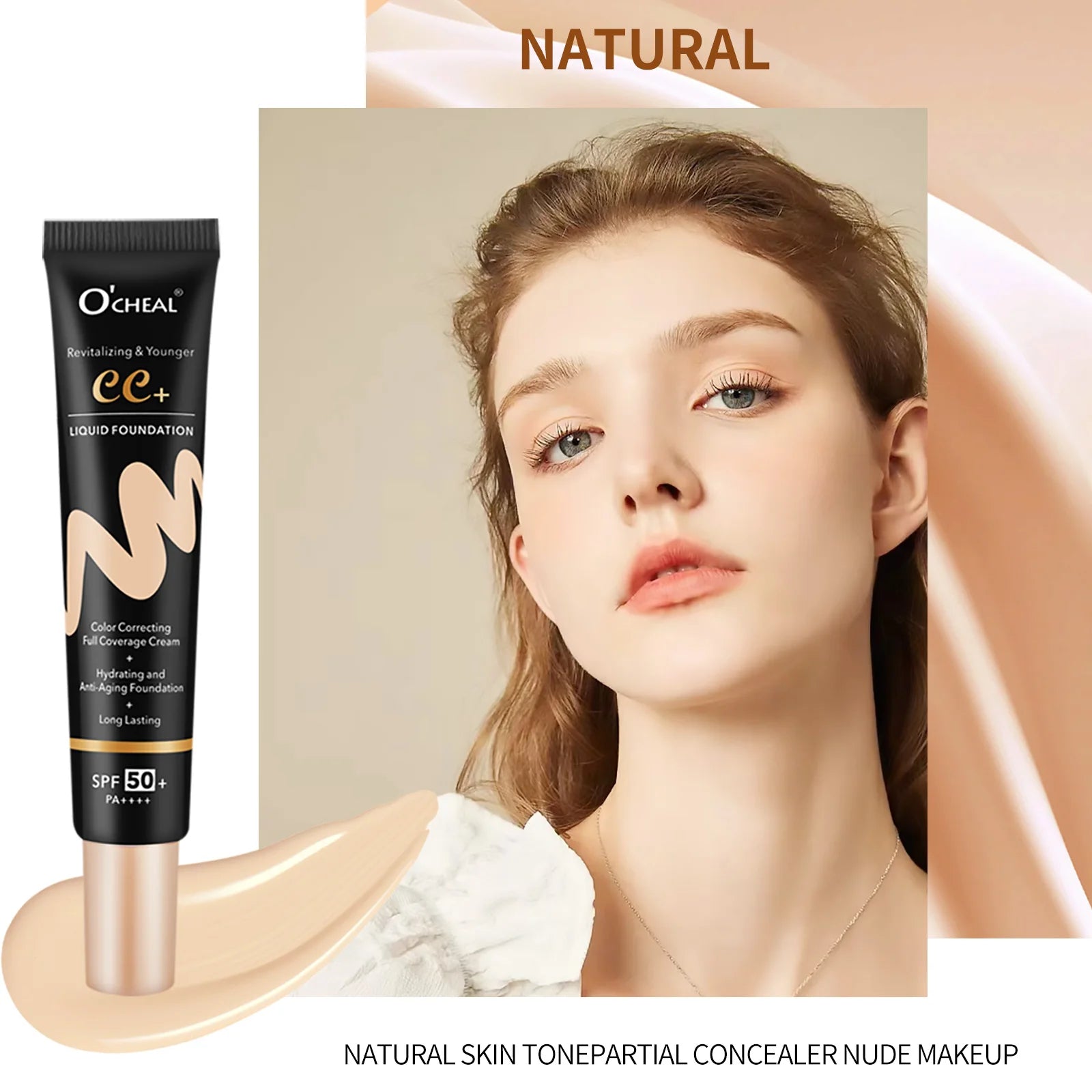 Ocheal 30g BB/CC sunscreen Cream SPF 50/PA+++ Facial Liquid Foundation Cream Anti-Aging Long Lasting Full Coverage Cream Powder Oasis Select