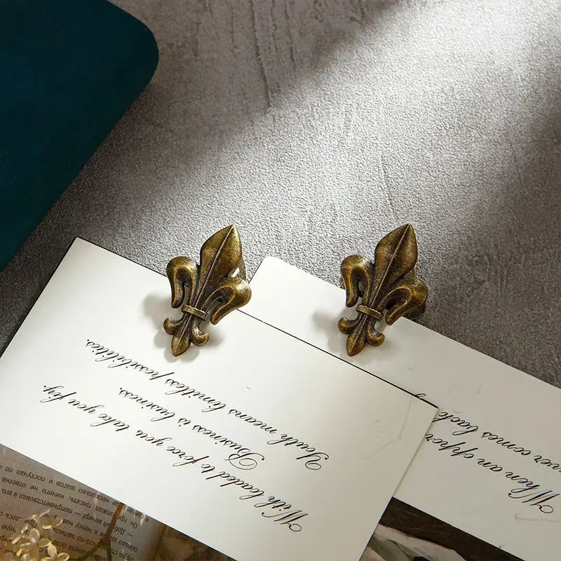 Iris Exclusive Retro Hand Account Clip Zinc Alloy Student Office Long Tail Folder Sticky Note Storage Clip Oasis Select Bronze 2pcs