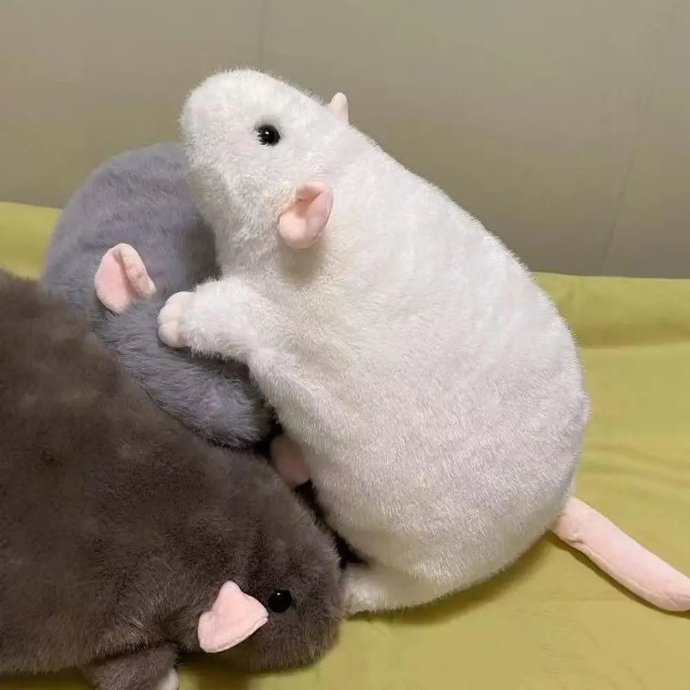 Cute Plush Toy Cartoon Mouse Doll Soft Oversized Flower Branch Rat Animal Sofa Throw Pillow Cushion Birthday Gift Decor Oasis Select