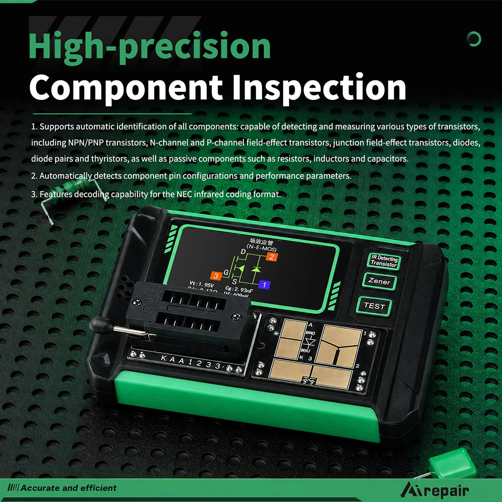Airepair LCR-AR1 Transistor Tester Diode Triode Capacimeter Resistance LCR ESR Meter MOSFET NPN PNP SMD Multifunction Tester Oasis Select
