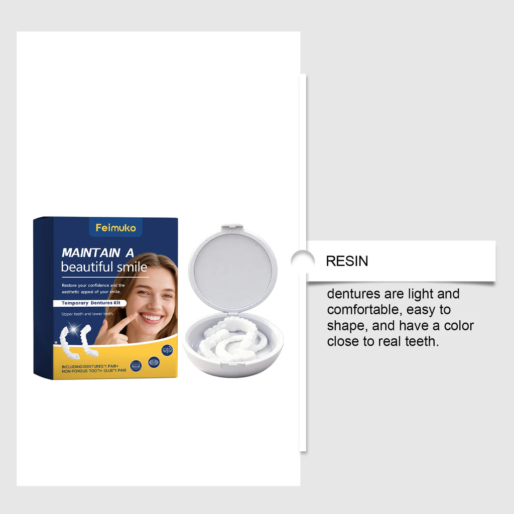Snap-On Cosmetic Veneers – Reusable Fake Teeth Upper & Lower Cosmetic Dental Veneer Oasis Select