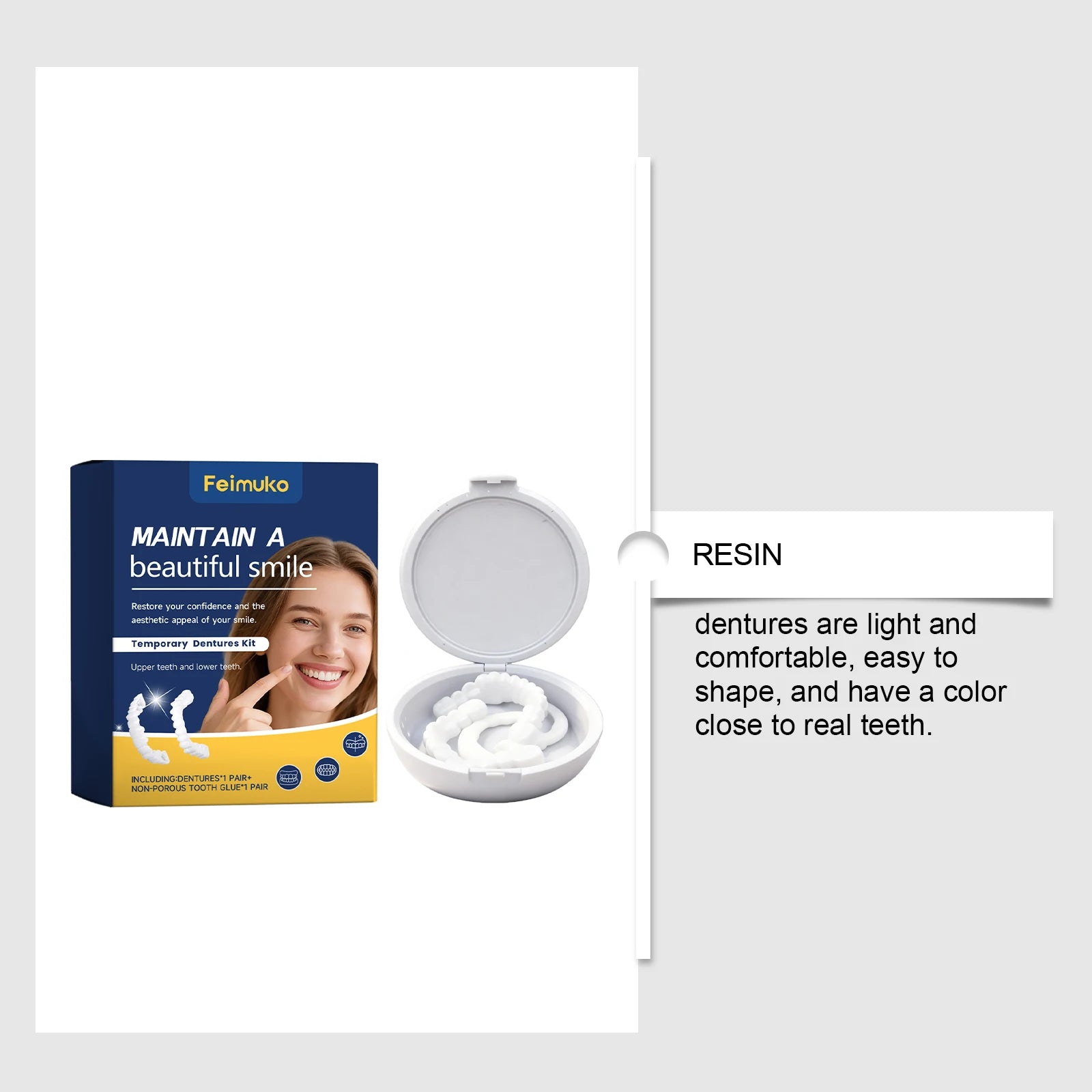 Snap-On Cosmetic Veneers – Reusable Fake Teeth Upper & Lower Cosmetic Dental Veneer Oasis Select