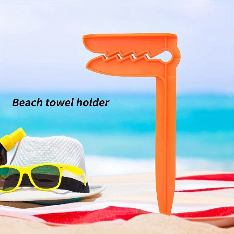Outdoor Beach Towel Holder Beach Mat Holder Towel Holder Plastic Outdoor Picnic Mat Holder Windproof Tent Holder Camping Tools Oasis Select