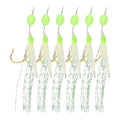 Fishing Rigs 6pcs with Biomimetic Velvet Mackerel Feathers and Luminous Hooks for Bass Cod Freshwater For Sabiki Fishing Oasis Select 12(