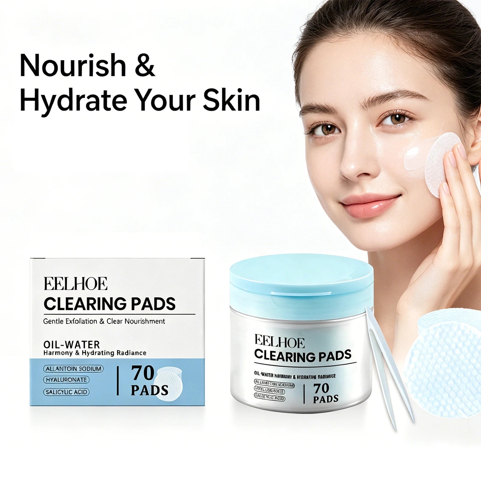 70/140/210/280 Pads Clearing Pads Salicylic Acid Gentle Exfoliating Hydrating Toner Pads Deep Moisturizing Smooth Skin Texture Oasis Select