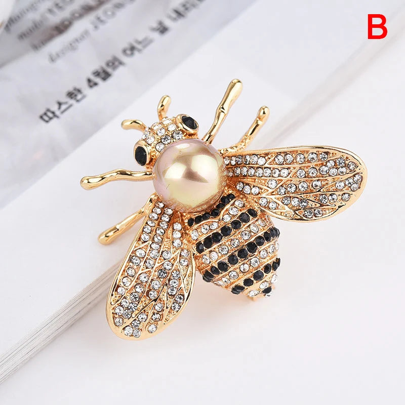 Insect Series Brooch Delicate Little Bee Brooches Crystal Rhinestone Pin Jewelry Oasis Select B
