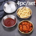 4-Pack Golden Stainless Steel Sauce Dishes & Appetizer Plates Sauce Dish Set Oasis Select 4PC Silver