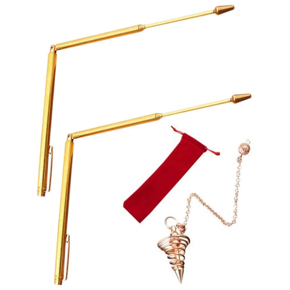 3/4pcs 99.9% Copper Detector Rod Metal Detector Rod With Pendulum Pendant For Treasure Hunting Divination Tools Oasis Select