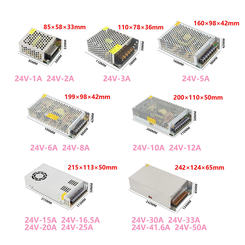 24V Power Supply 400W 500W 600W Power Source Transformer AC 220V 110V TO DC 24V 1A 2A 3A LED Power Supply For LED Strip Oasis Select