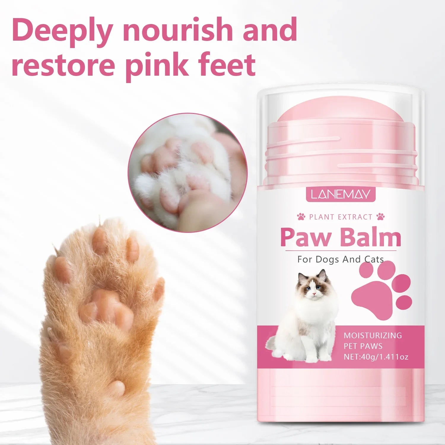 Pet Paw Cleaner & Moisturizing Balm for Cats & Dogs