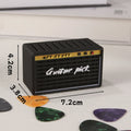 2025 New 1pc Guitar Pick Storage Box + 5pcs Picks, Random Color Retro Speaker Design Multi-Compartment Organizer Oasis Select A 0.96mm
