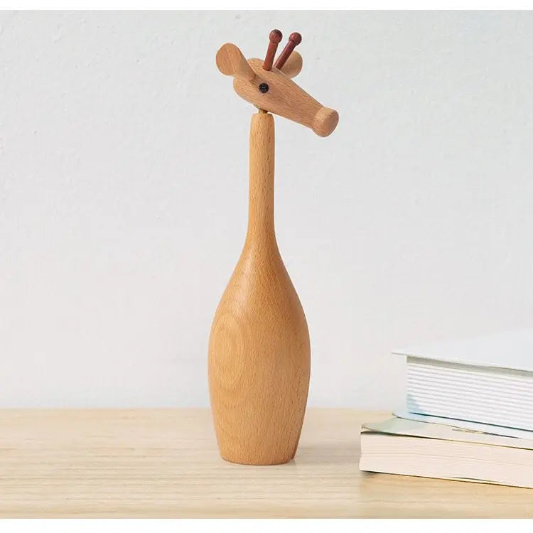 Cat-themed Creative Wooden Ornaments Soft Furnishings Wooden Toys Home Decorations Zodiac Birthday Gifts Dolls mouse Oasis Select giraffe