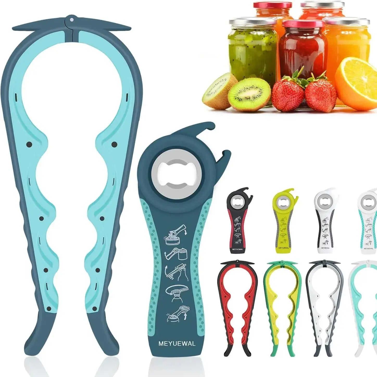 4-in-1 Jar & Can Opener Kit | Ergonomic Anti-Slip Handle