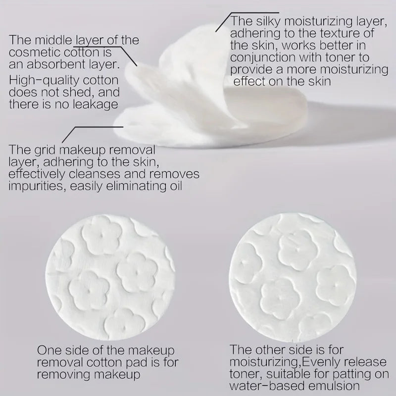 200pcs Disposable Double-Sided Cotton Makeup Remover Pads Makeup Remover Pads Oasis Select